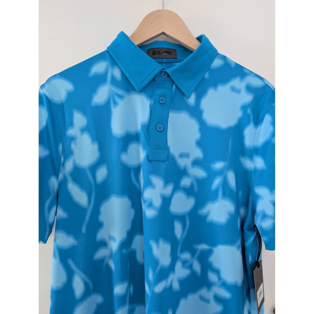 G/FORE Mens M Golf Polo Shirt Floral Blur Print Performance Active Preppy Summer
